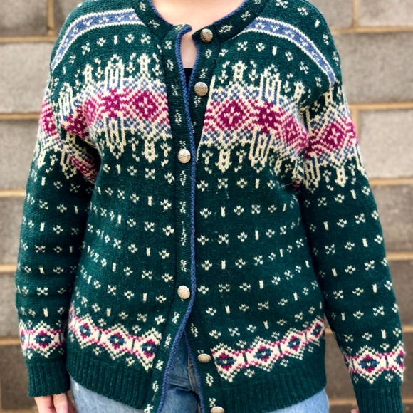 Vintage L.L. Bean Wool Blend Button Up Sweater - Picture 2 of 5